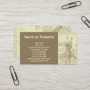 Anatomy Sketch of Spinal Column Leonardo da Vinci Business Card