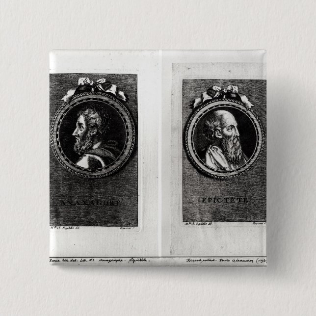 Anaxagorus  and Epictetus 15 Cm Square Badge (Front)