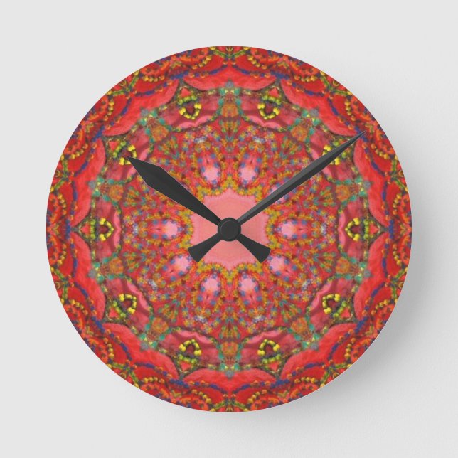 Anca Sofia: Fractals/Mandala, digital art Round Clock (Front)