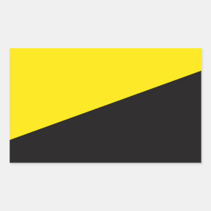 Ancap flag Anarchocapitalism yellow and black Rectangular Sticker
