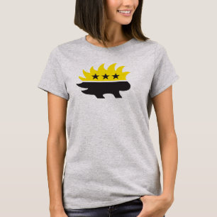 Ancap flag Porcupine logo black and yellow logo T-Shirt