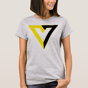 Ancap V for Voluntary Yellow & black logo Anarchy T-Shirt