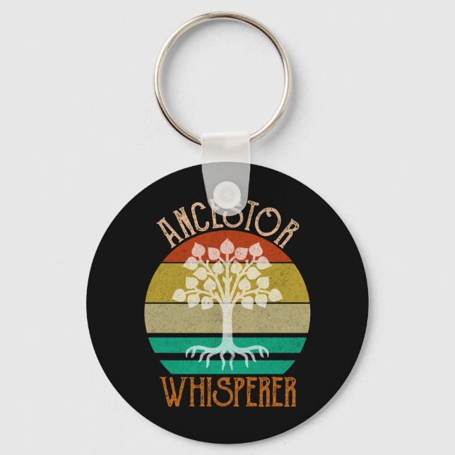 Ancestor Whisperer Genealogy Key Ring (Front)