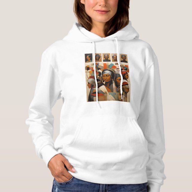 Ancestral Faces/Artistic White Sweatshirt (Front)