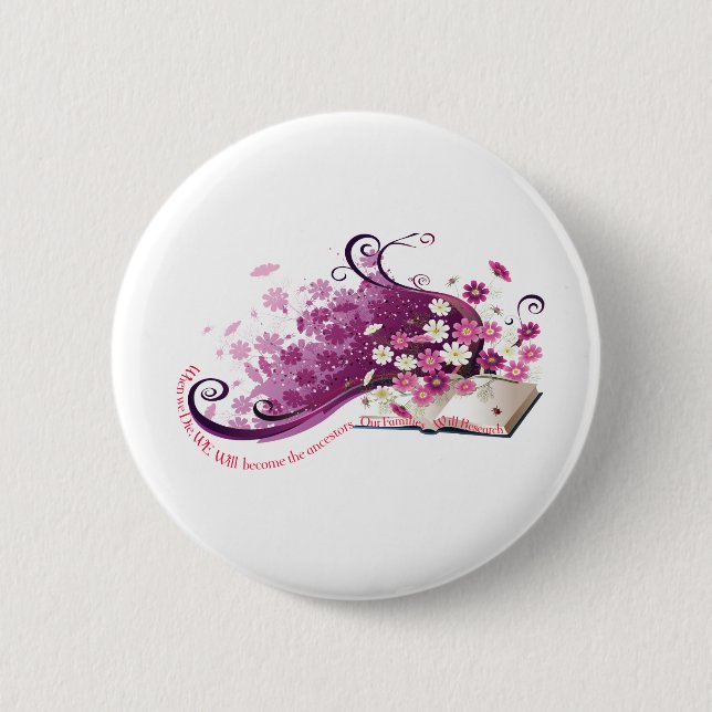 Ancestry Book 6 Cm Round Badge (Front)