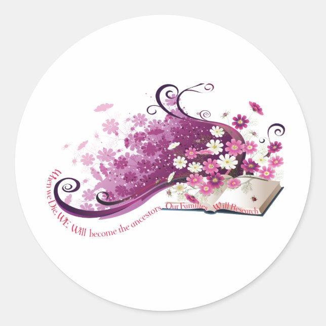 Ancestry Book Classic Round Sticker (Front)