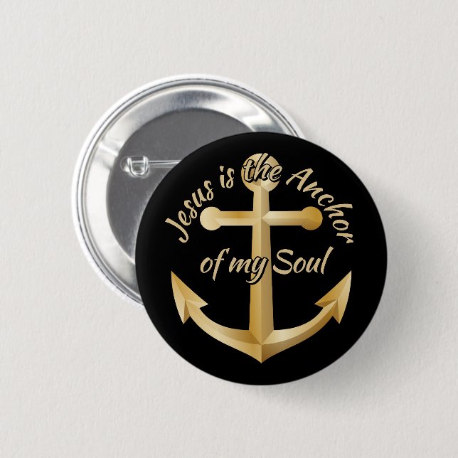 Anchor 6 Cm Round Badge (Front & Back)