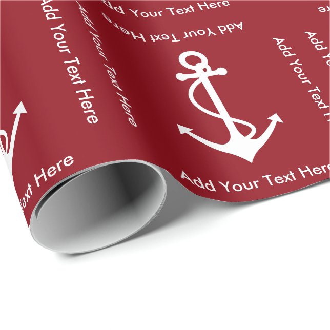 Anchor and Custom Text Sailor Christmas Wrapping Paper (Roll Corner)