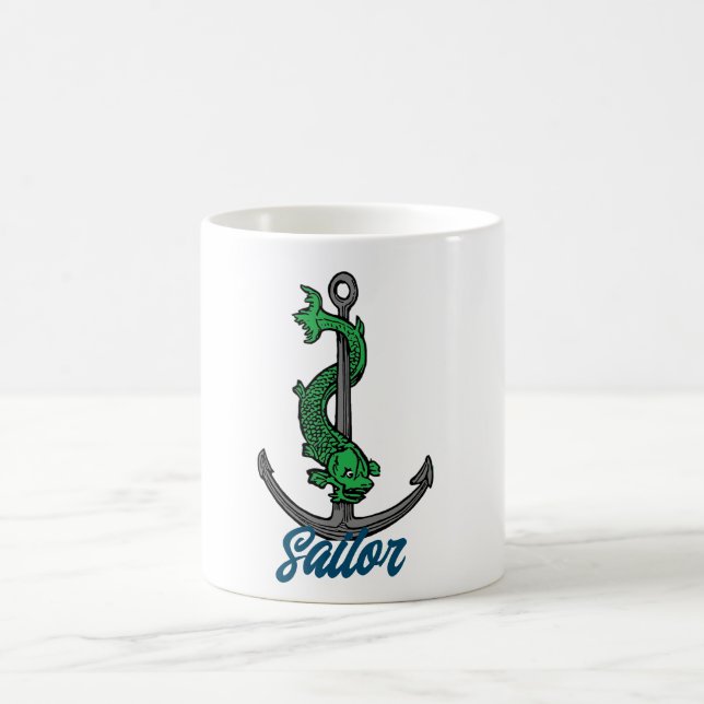 Anchor and fish  coffee mug (Center)