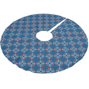 Anchor And Heart Pattern Brushed Polyester Tree Skirt