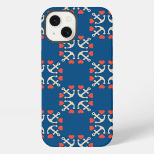 Anchor And Heart Pattern iPhone 13 Case