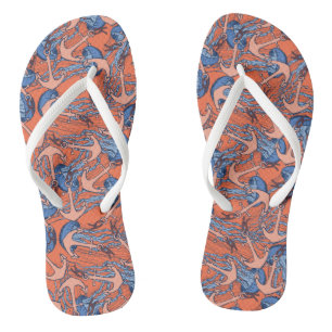 Anchor And Jellyfish Pattern Thongs