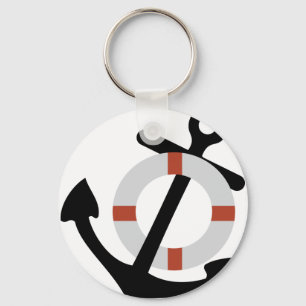 anchor and lifesaver key ring