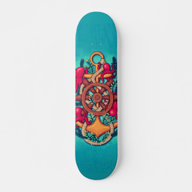 Anchor and octopuses skateboard (Front)
