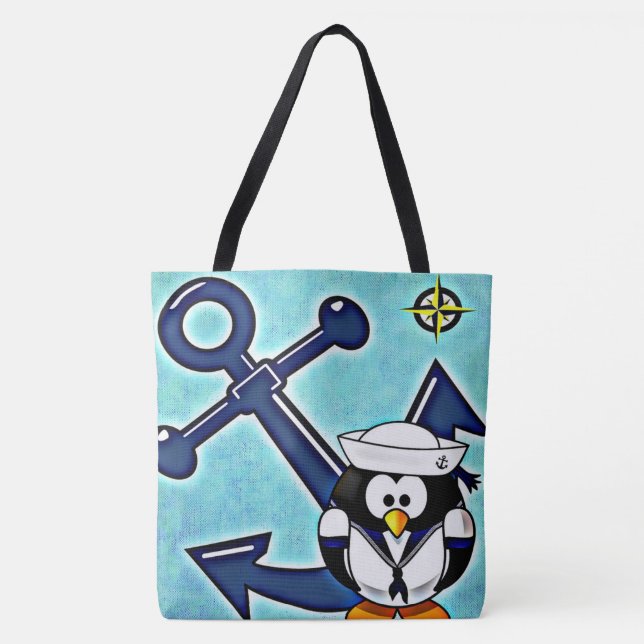 Anchor and Penguin Tote Bag (Front)