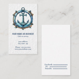 Anchor and porthole business card