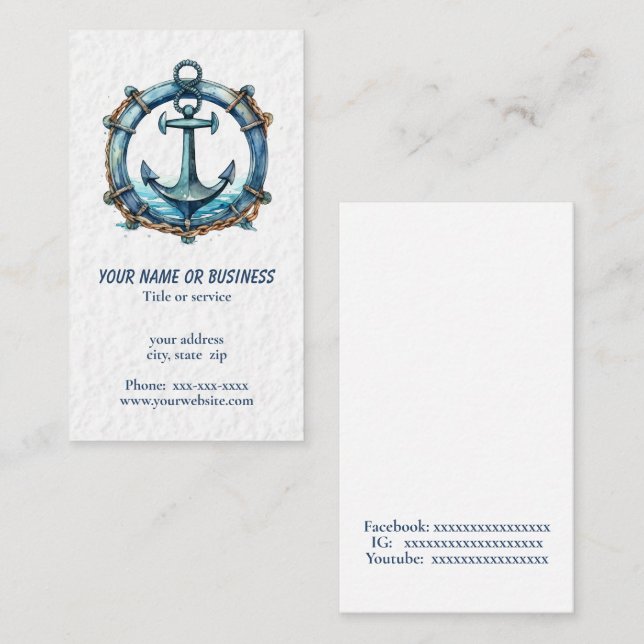 Anchor and porthole business card (Front/Back)