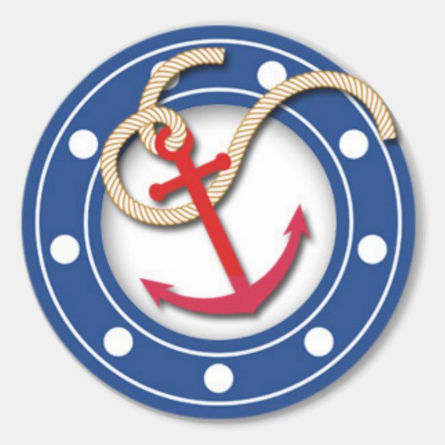Anchor and Porthole Classic Round Sticker (Front)