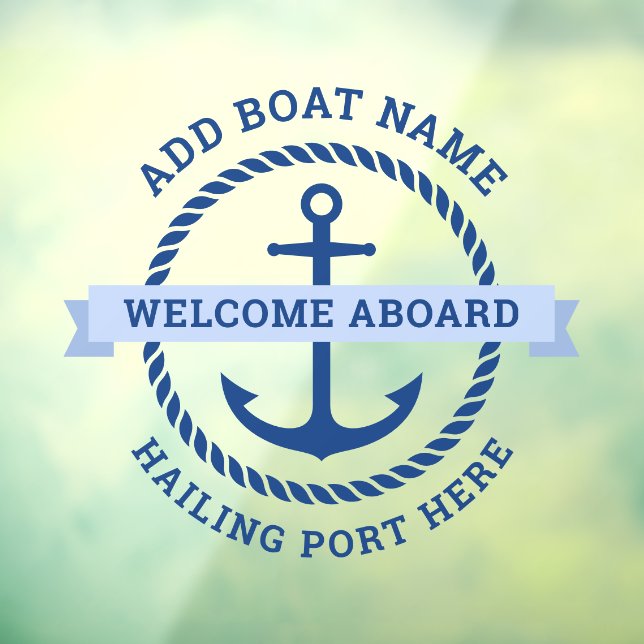 Anchor and rope border boat name welcome aboard (Sheet 3)