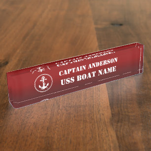 Anchor and Rope Captain and Boat Nameplate