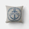Anchor and Rope Family/Boat Logo Linen-Look Pillow