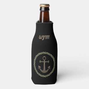 Anchor and Rope Monogrammed Bottle Cooler