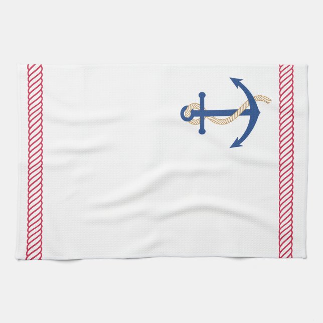 Anchor and Rope Nautical Towel (Horizontal)