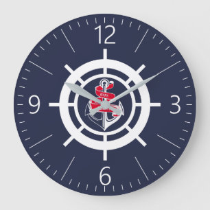 Anchor and steering wheel large clock