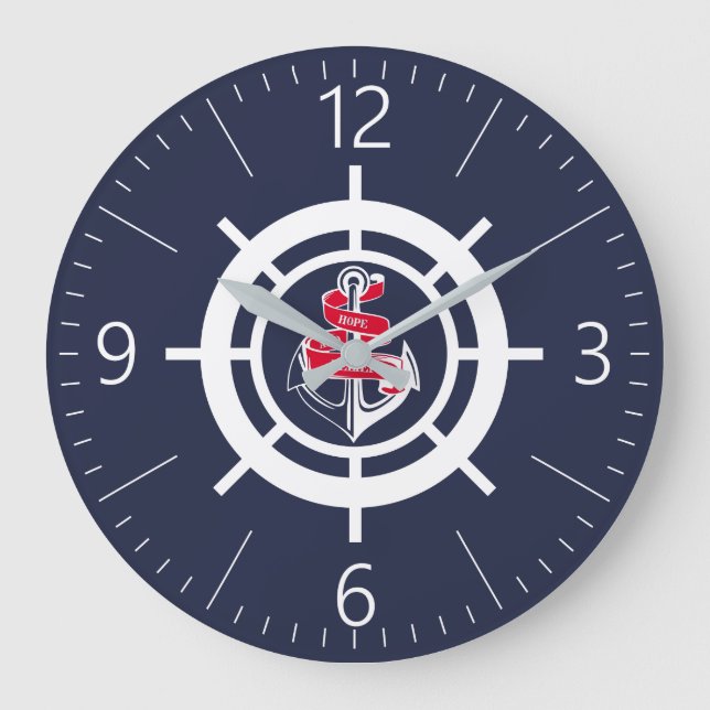 Anchor and steering wheel large clock (Front)