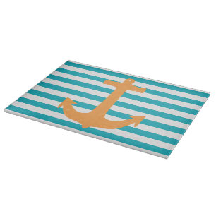 Anchor and Stripes Nautical Cutting Board