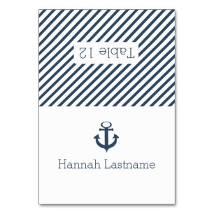 Anchor and Stripes Nautical Seating Card