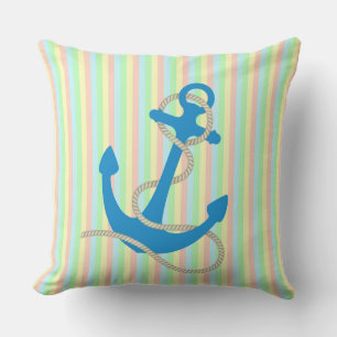 Anchor and Stripes Outdoor Cushion