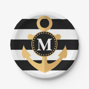 Anchor and Stripes Paper Plate