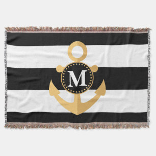 Anchor and Stripes Throw Blanket