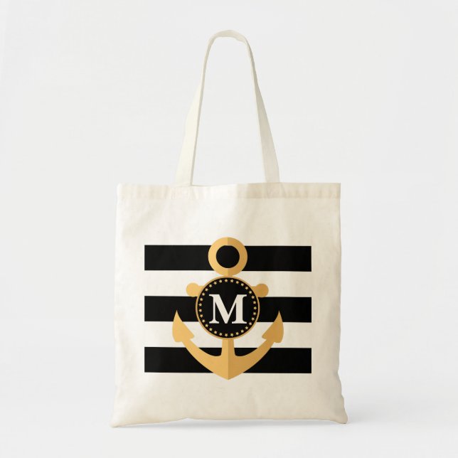 Anchor and Stripes Tote Bag (Front)