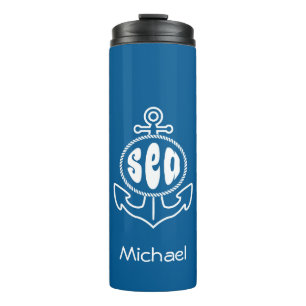 Anchor And The Sea Add Your Name Thermal Tumbler