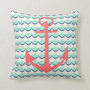 Anchor and Waves Cushion