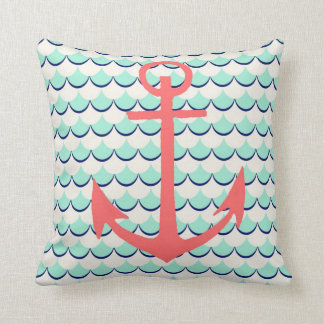 Anchor and Waves Cushion