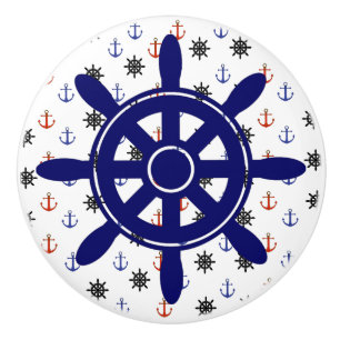 Anchor and Wheel Nautical Themed Cabinet Knob