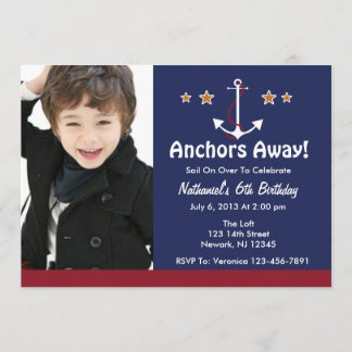 Anchor Away Birthday Invitation