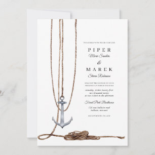Anchor Away Nautical Wedding  Invitation