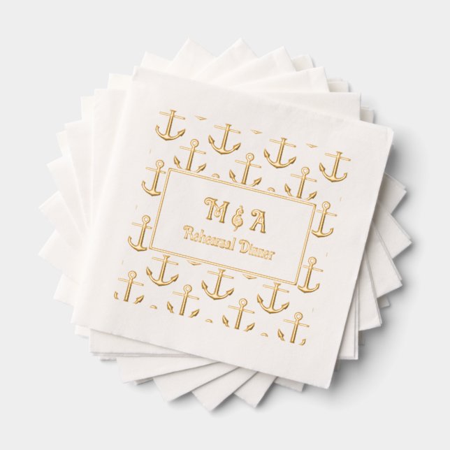 Anchor Background Any Occasion - Wedding Dinner Foil Napkins (Insitu (Stacked))
