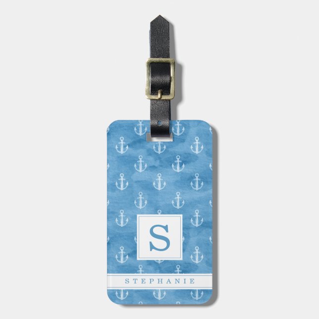 Anchor Background Luggage Tag (Front Vertical)