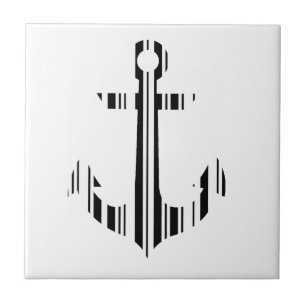 ANCHOR BAR CODE Boat Barcode Pattern Design Ceramic Tile