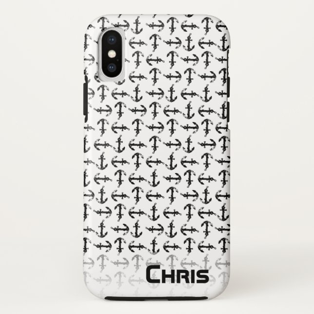 Anchor black and white iphone cellphone case (Back)