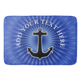 Anchor black / white contour + your ideas bath mat