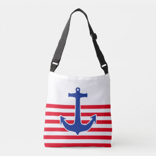 Anchor blue / Contour white + your ideas Crossbody Bag