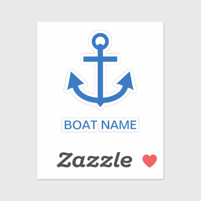 Anchor Blue Personalised Your Boat Name (Sheet)