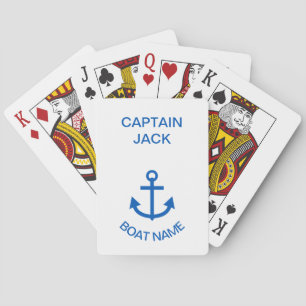 Anchor Blue Personalised Your Boat Name Playing Cards