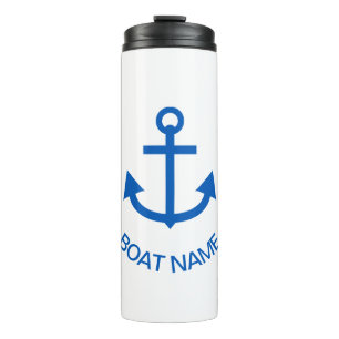 Anchor Blue Personalized Your Boat Name Thermal Tumbler